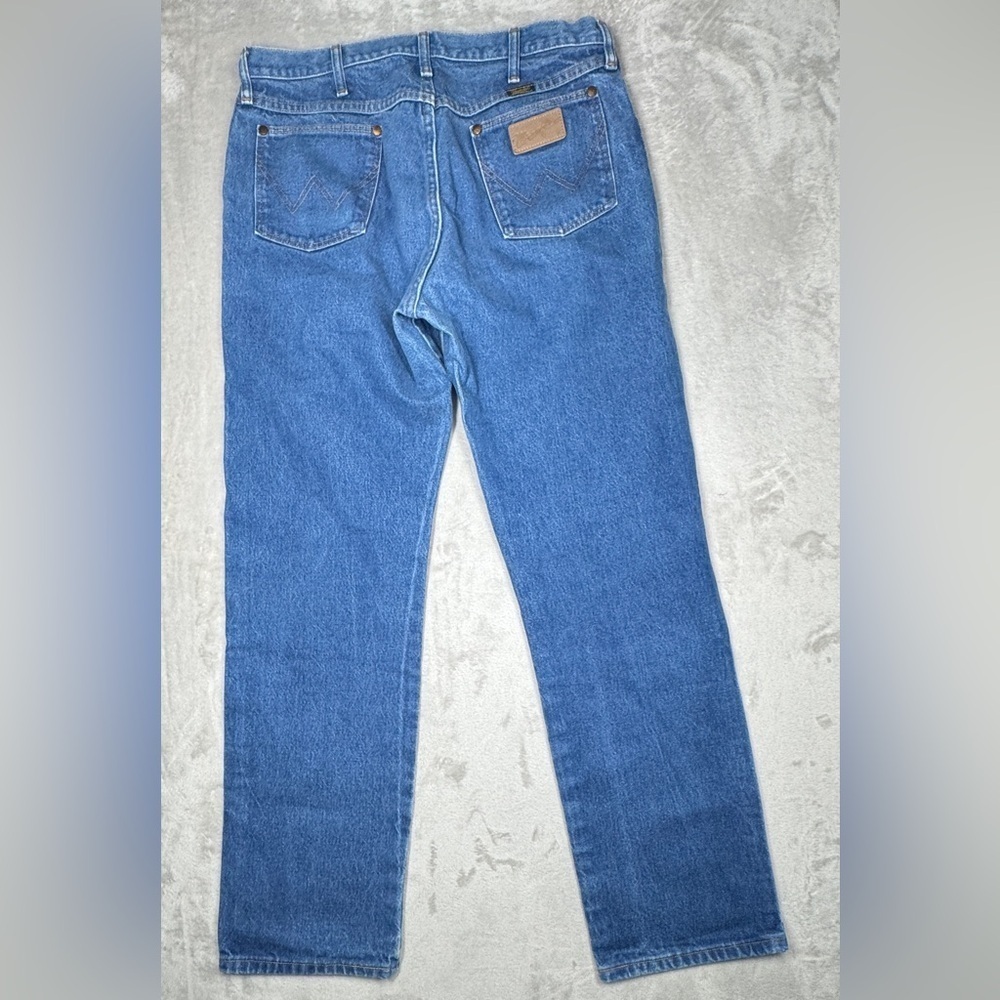 Vintage Wrangler MWZ 100% Cotton Made in USA Denim Cowboy Blue Jeans Size 32